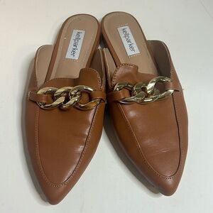 Kellparker Tan Light Brown Jaxon Slide On 7M Gold Chain